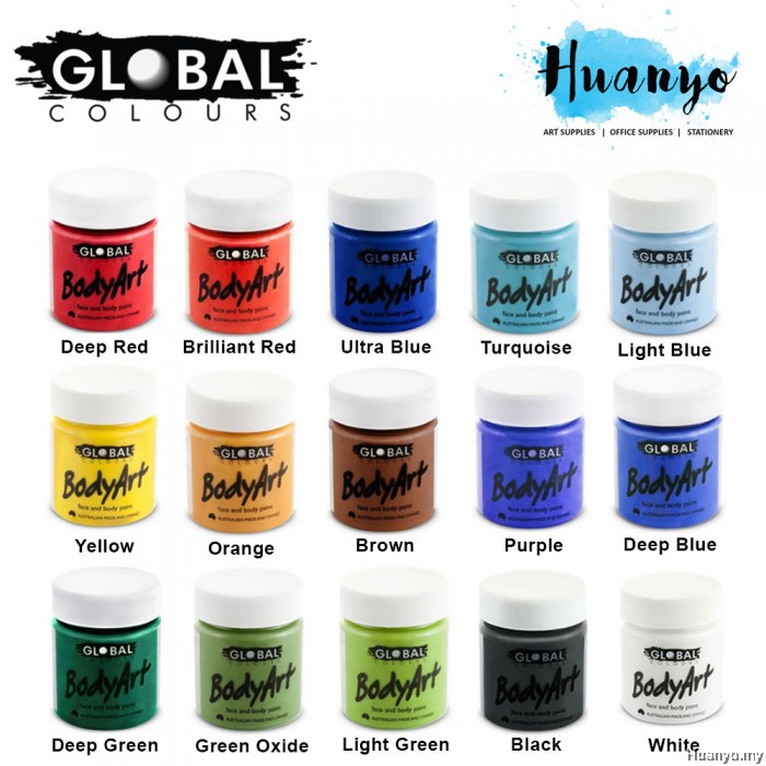 Global Colours Face and Body Paint (45ml) [For Holloween, Party, Dance