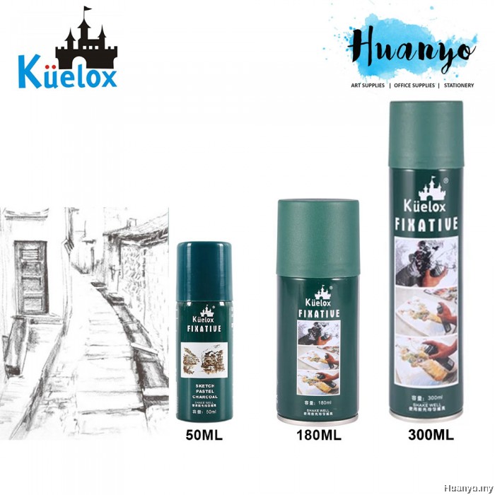 Kuelox Fixative Spray For Sketch, Charcoal, Pastel (50ML/180ML/300ML)
