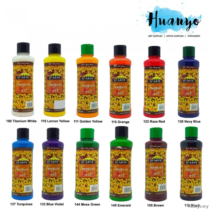 D'arte Non Toxic Tempera Paste Colour Paint (300 Gram, Per Bottle