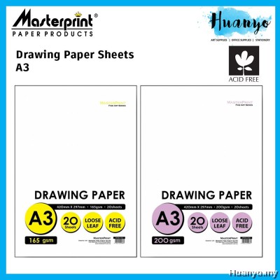 A3 Note Sheets Masterprint A3 Drawing Paper Sheet Pack 165GSM / 200GSM (20 Sheets ...