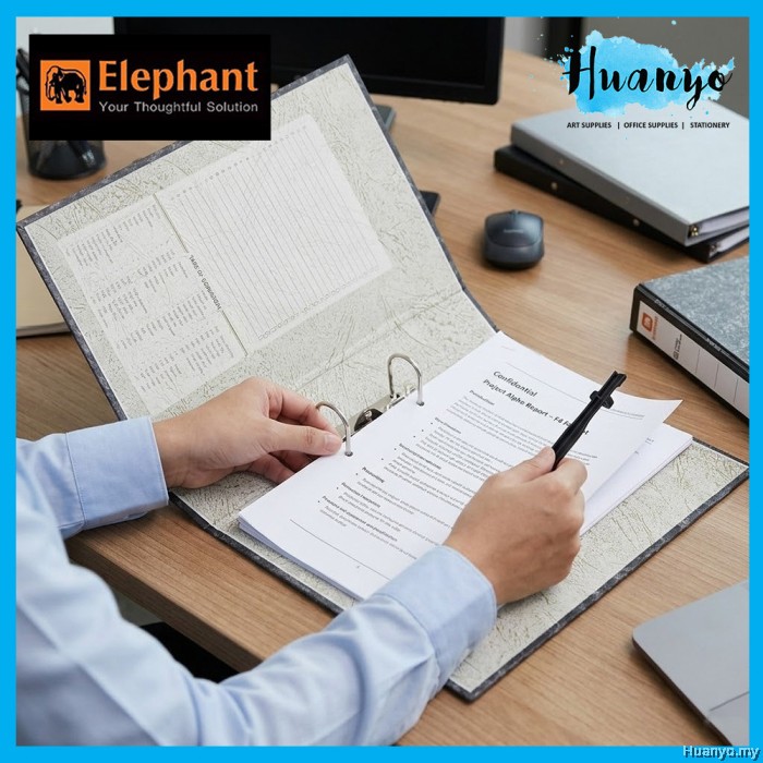 Elephant 2D A4 Ring File Arch file 25mm (222F) (With Clip/Without Clip)