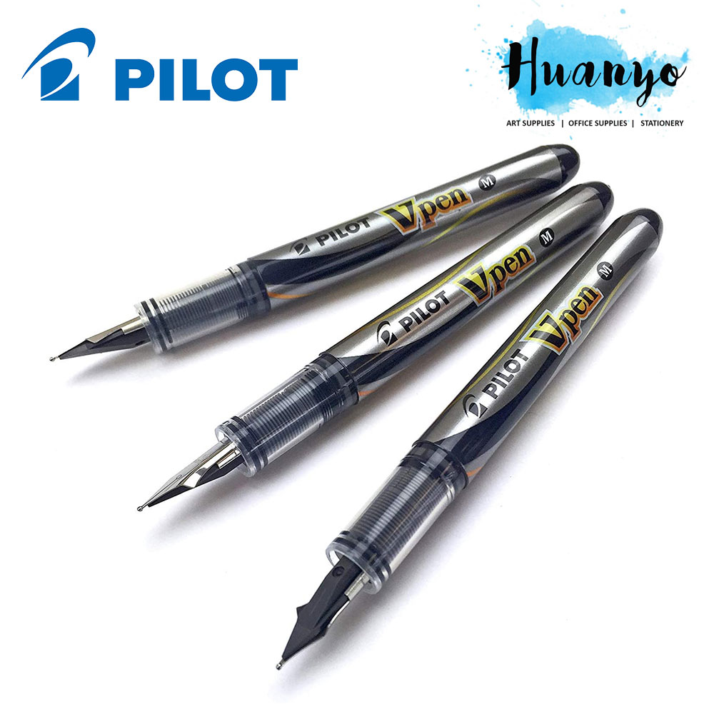 Pilot V Pen Fountain Pen SVP4M (Medium Point, Black / Blue Ink)