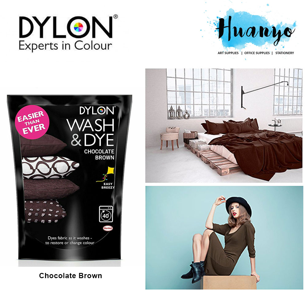 Dylon Machine Wash & Dye Fabric Dye 350G (Velvet Black / Chocolate ...