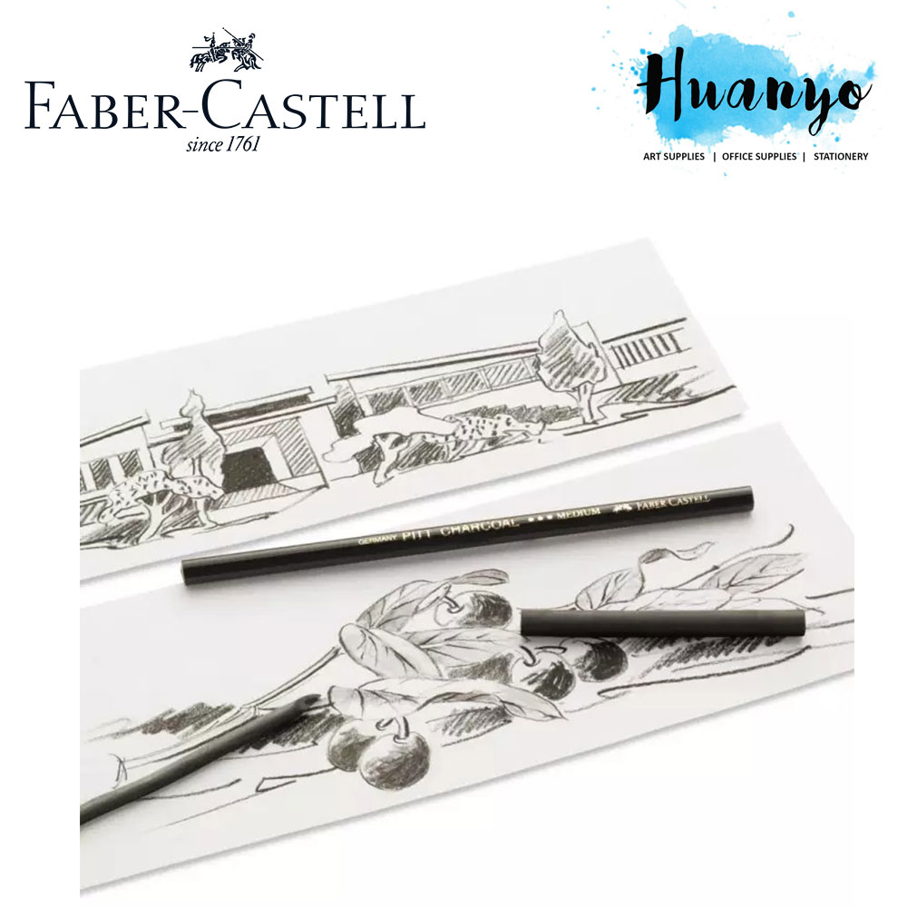 Fusains Naturels Faber-Castell PITT - Set De 10 Bâtons Et Gomme