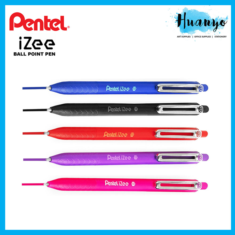 Pentel IZee Penna A Sfera Retrattile – 1 Mm, Confezione Da 6, Colore Viola, Inchiostro A Bassa Viscosità
