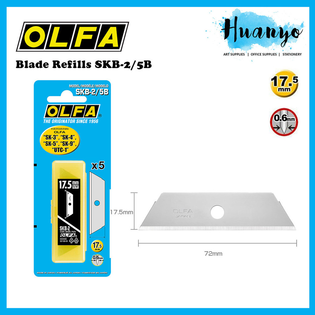 Olfa SKB-2/5B Lames, Acier, Set de 5 Pièces Olfa SKB-2/5B Lames, Acier, Set de 5 Pièces